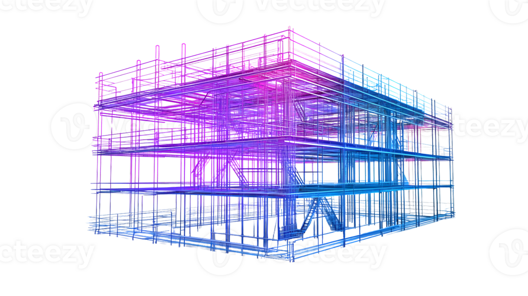 Abstract Architectural Model Steel Structure Design Visualization png