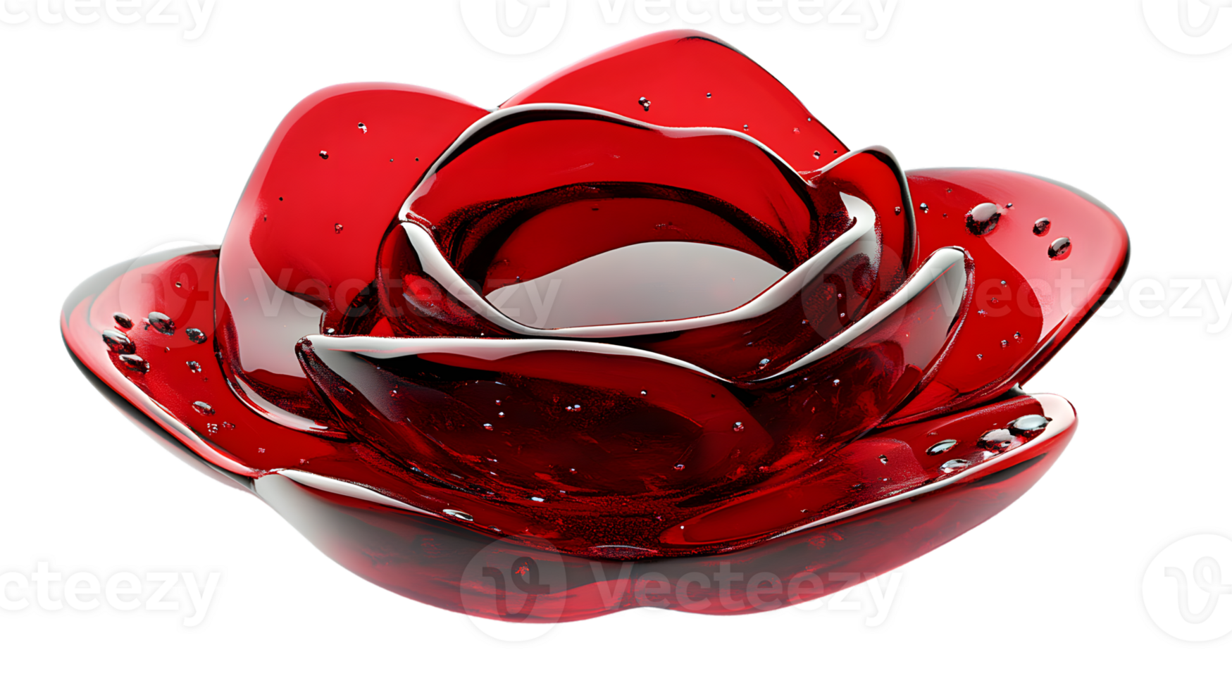 Abstract Red Sculpture with Dynamic Twists and Shiny Surface Ideal for Artistic and Modern Des png