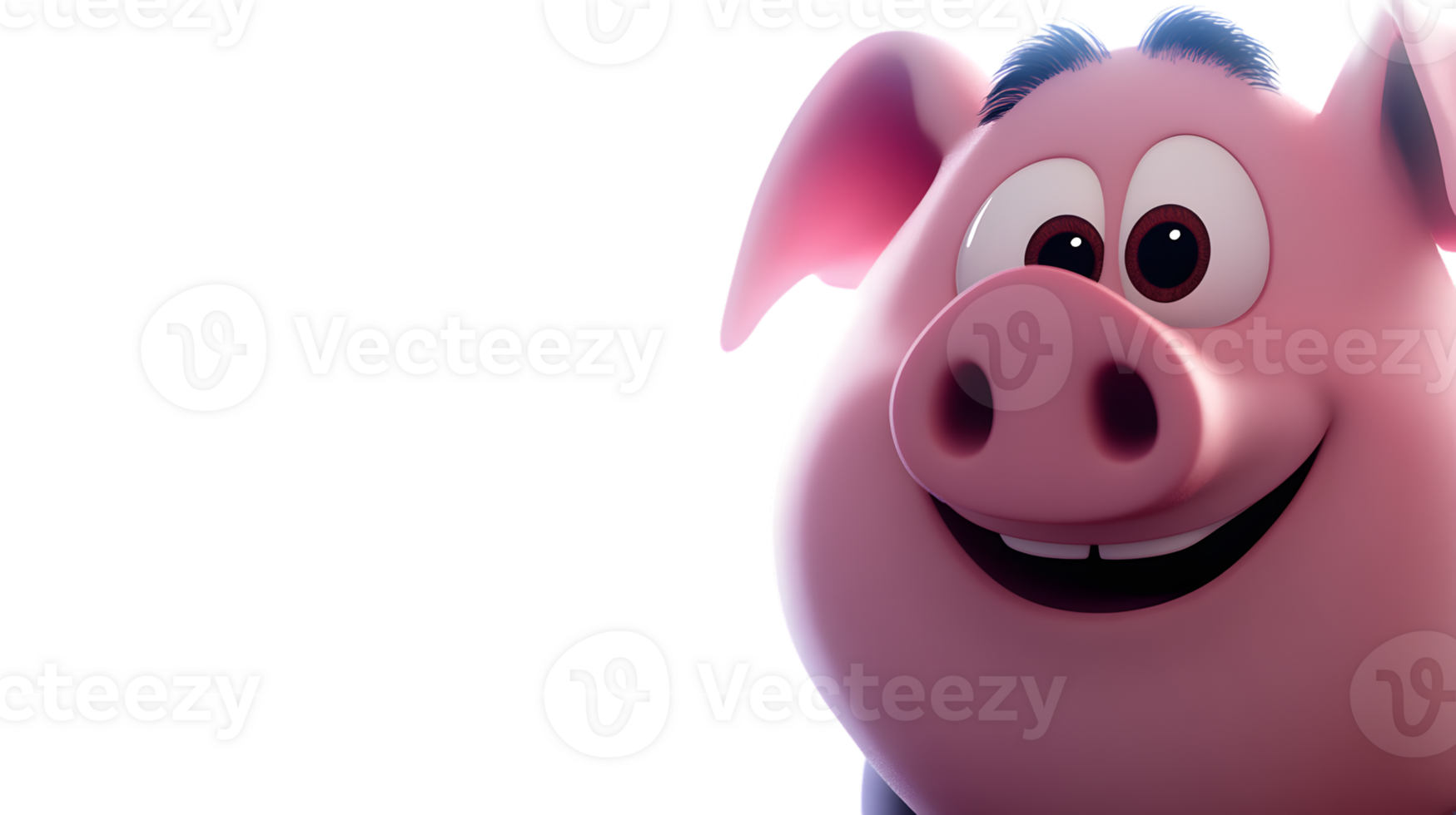 Charming Pink Pig with a Friendly Smile Perfect for Childrens Content and AnimalThemed Desig png