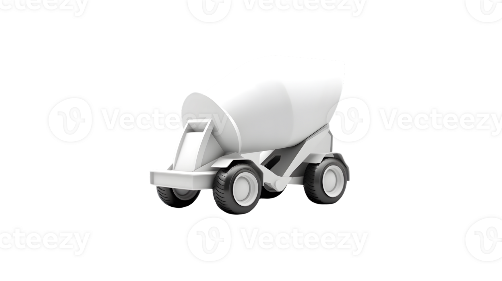 Concrete Mixer Vehicle on Black Background 3D Illustration for Construction and Industrial Des png