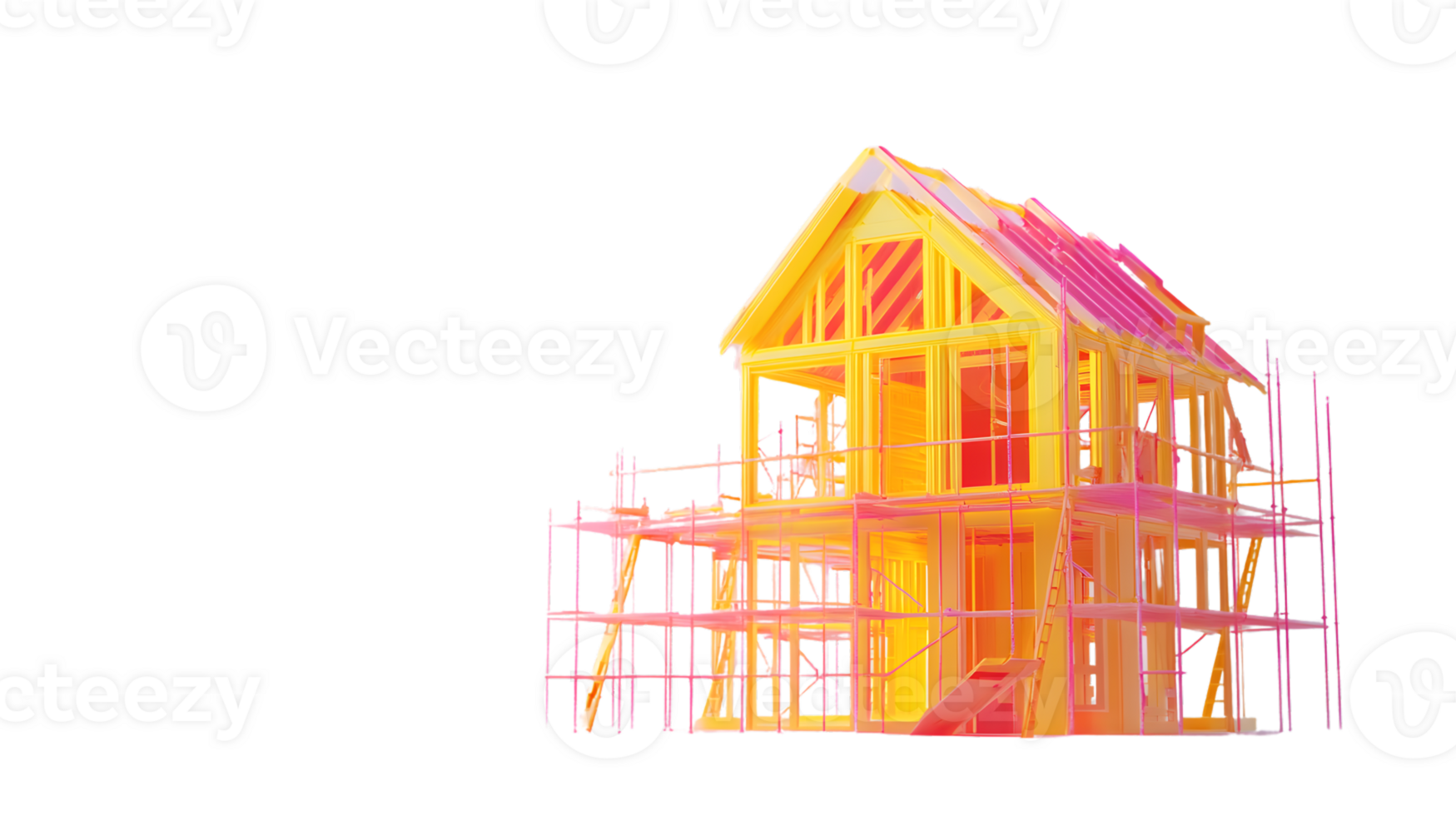 Construction Framework in Vibrant Colors A Detailed Illustration of Building Structure and Sca png