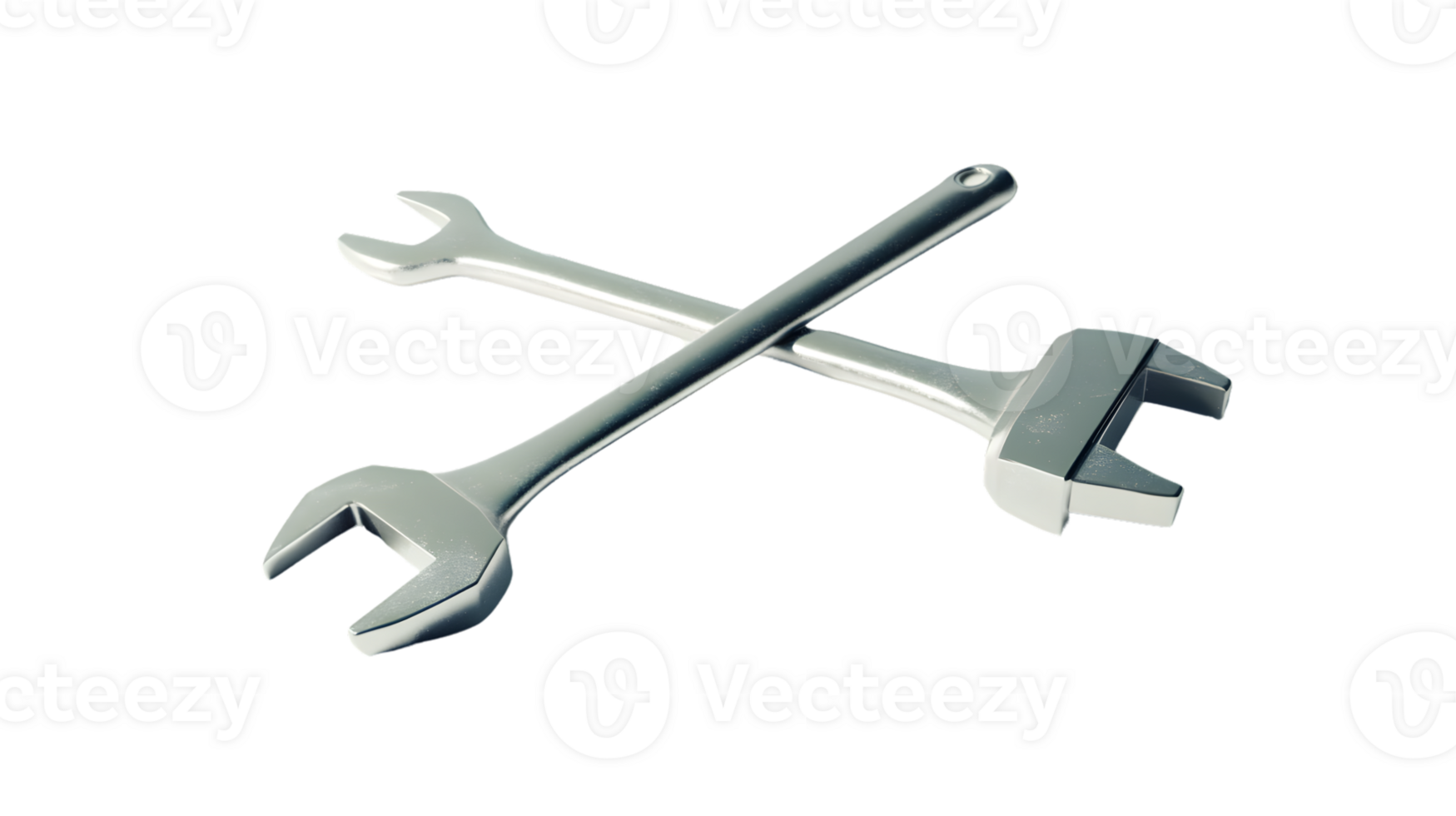Crossed Adjustable and OpenEnded Wrenches on Black Background for Industrial Repair and DIY png