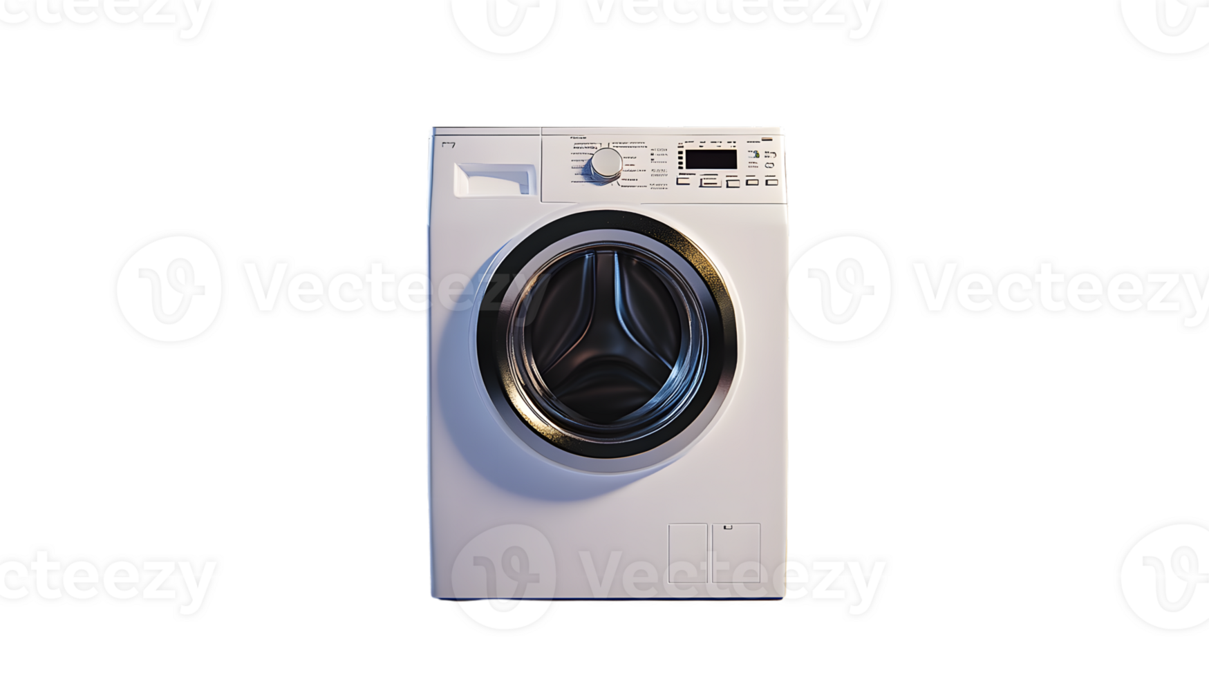 FrontLoading Washing Machine Isolated on Black Background for Home Appliance Marketing and Des png