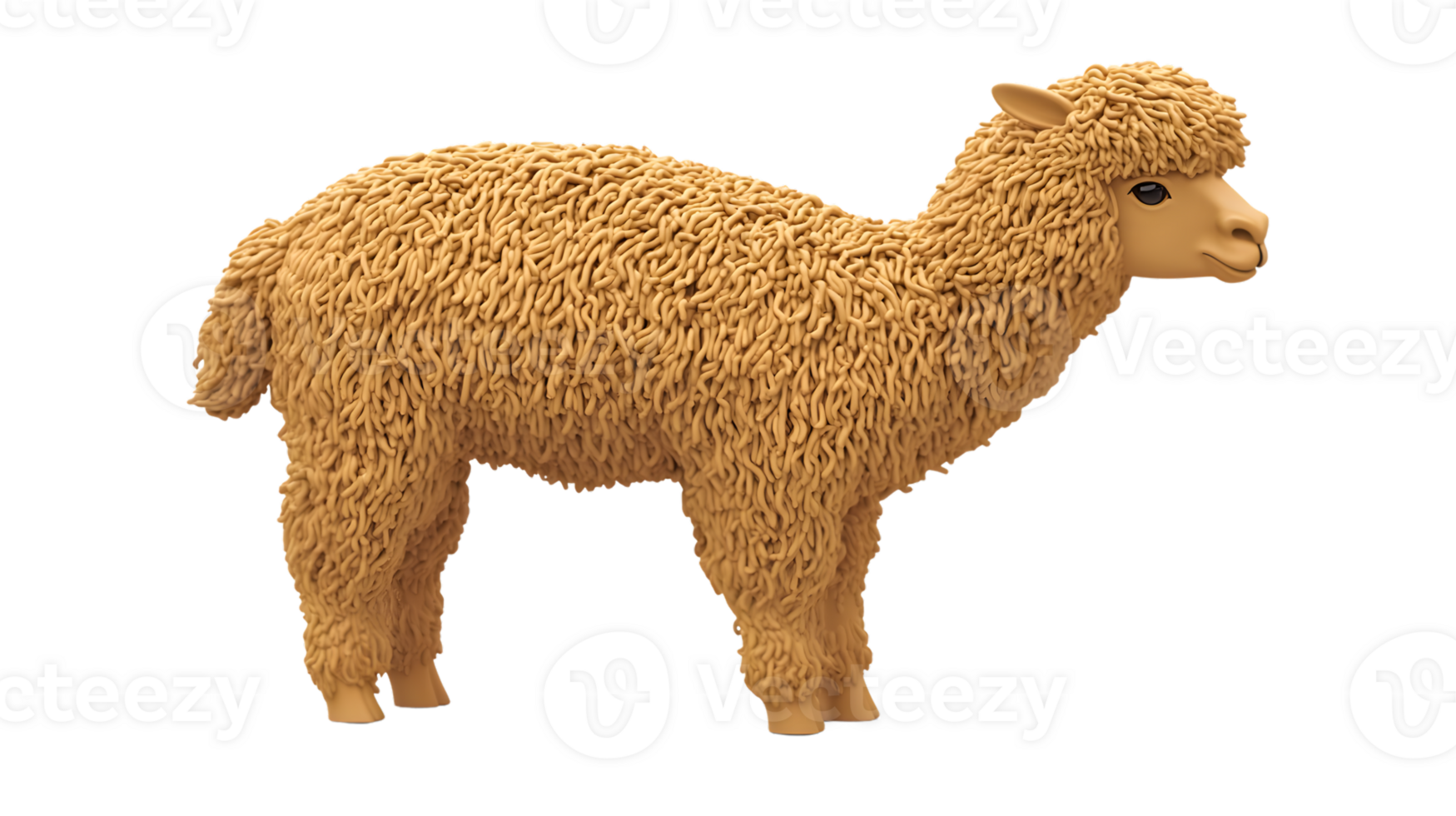 Fluffy Animal with Unique Textured Fur Standing Profile View for Nature and Wildlife Themes png