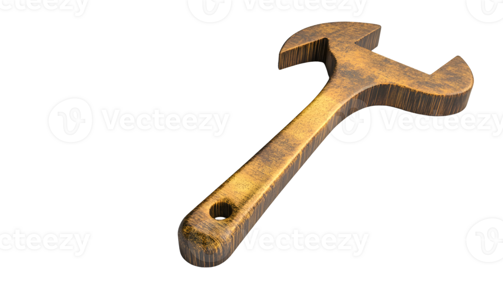 Golden Adjustable Wrench Isolated on Black Background HighQuality 3D Render for Industrial png