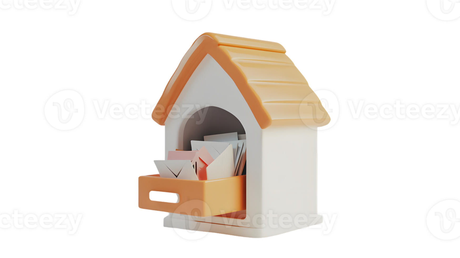 Mailbox Overflowing with Letters and Envelopes A Charming Illustration for Communication Conce png