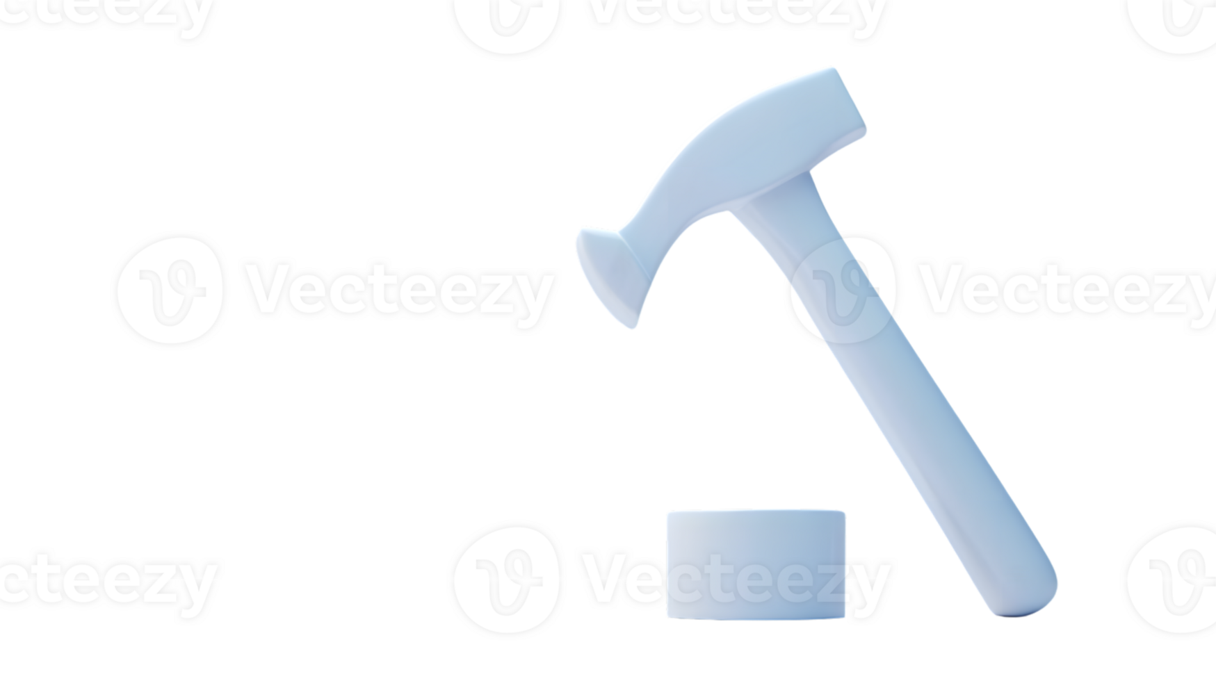 Minimalist Hammer and Cylinder Design on Black Background 3D Rendered Tool Illustration for C png