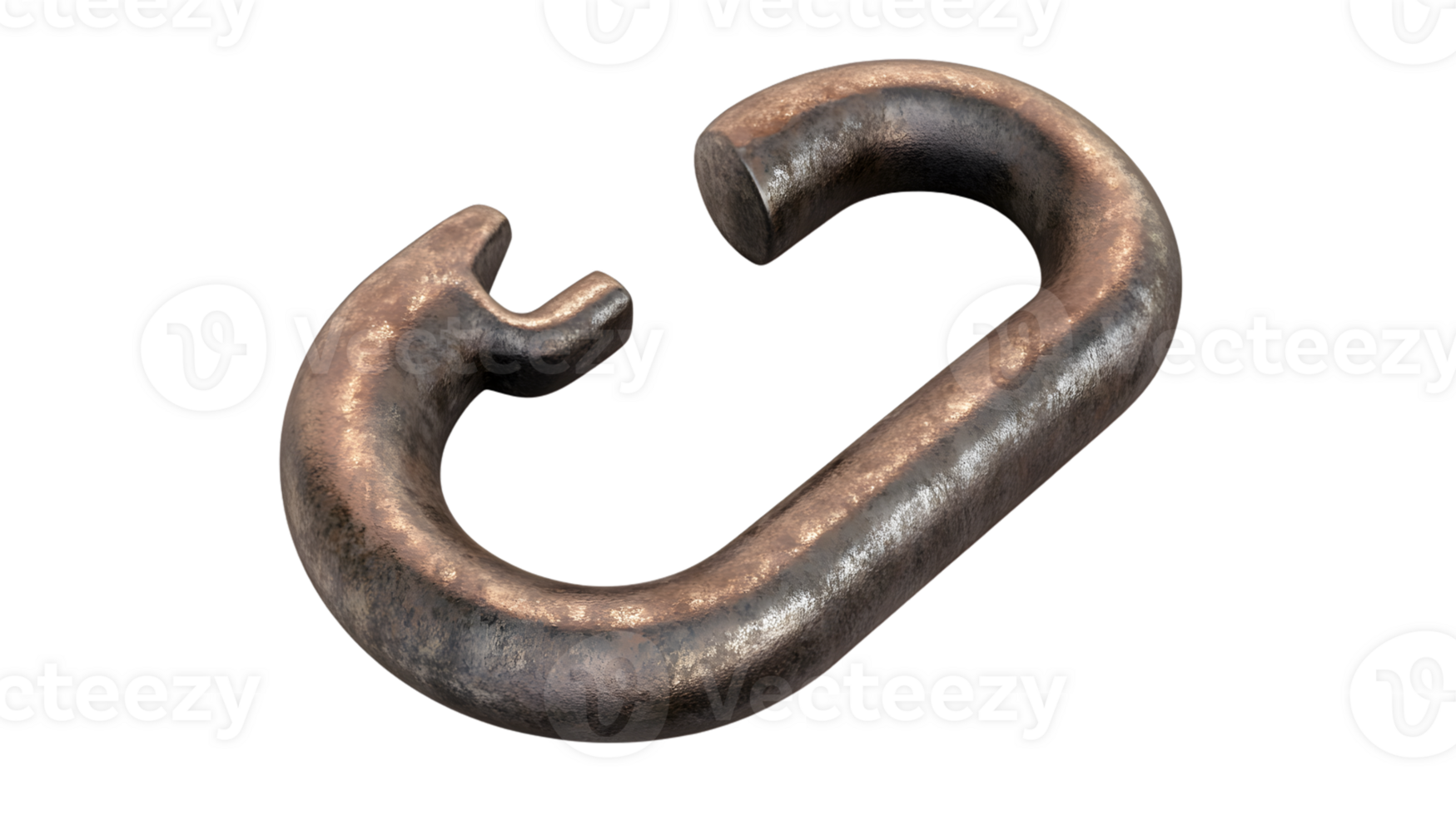 Metal Hook Object with Rustic Finish Industrial Construction and Hardware Tool for Lifting a png
