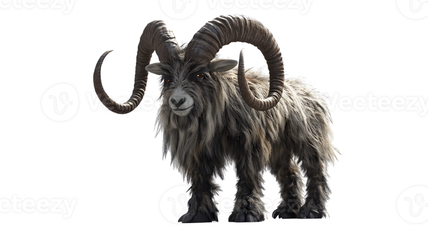 Majestic Ram with Large Horns Fantasy Creature 3D Render Mythical Animal png