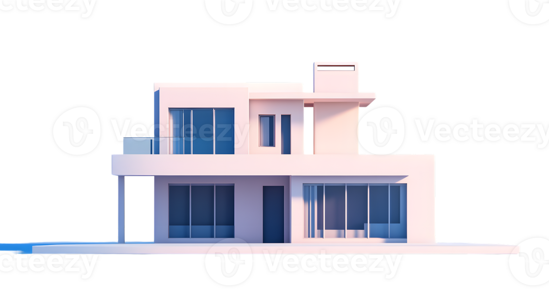 Modern Architectural Design with Minimalist Style and Large Windows for Contemporary Living Spa png