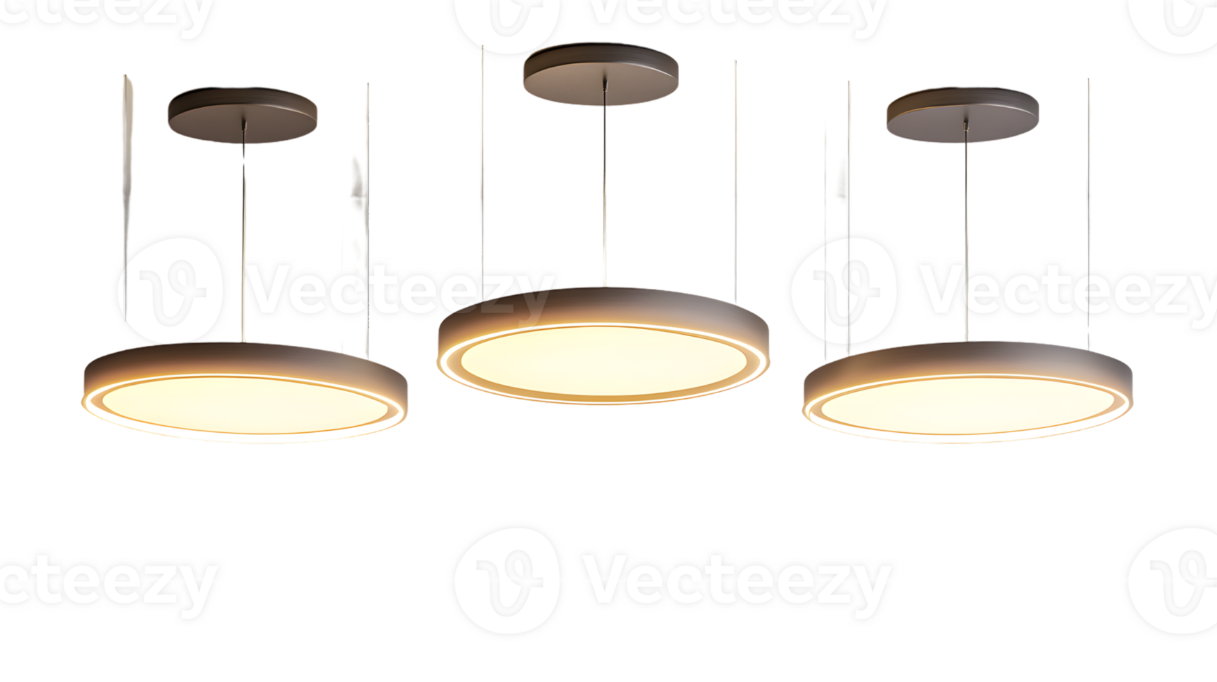 Modern Ceiling Lights Displayed Against a Black Background Featuring Sleek Design and Warm Ill png
