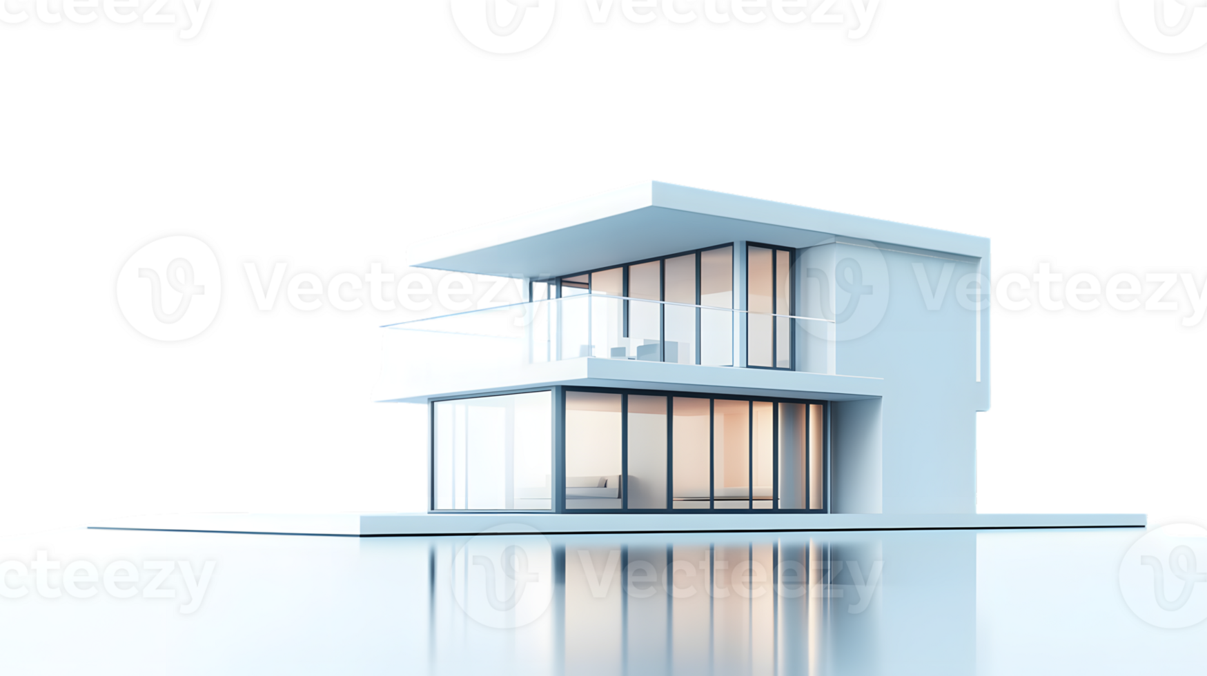 Modern Minimalist Architecture with Glass Facade and Reflective Surface png