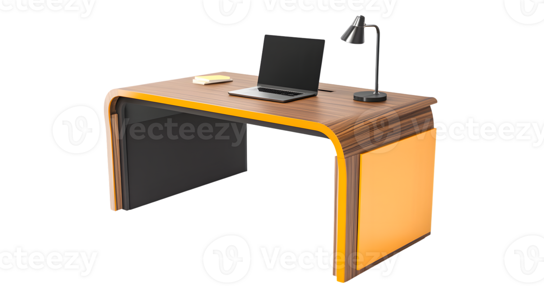 Modern Office Desk Setup with Laptop and Lamp for Productivity and Workspaces png