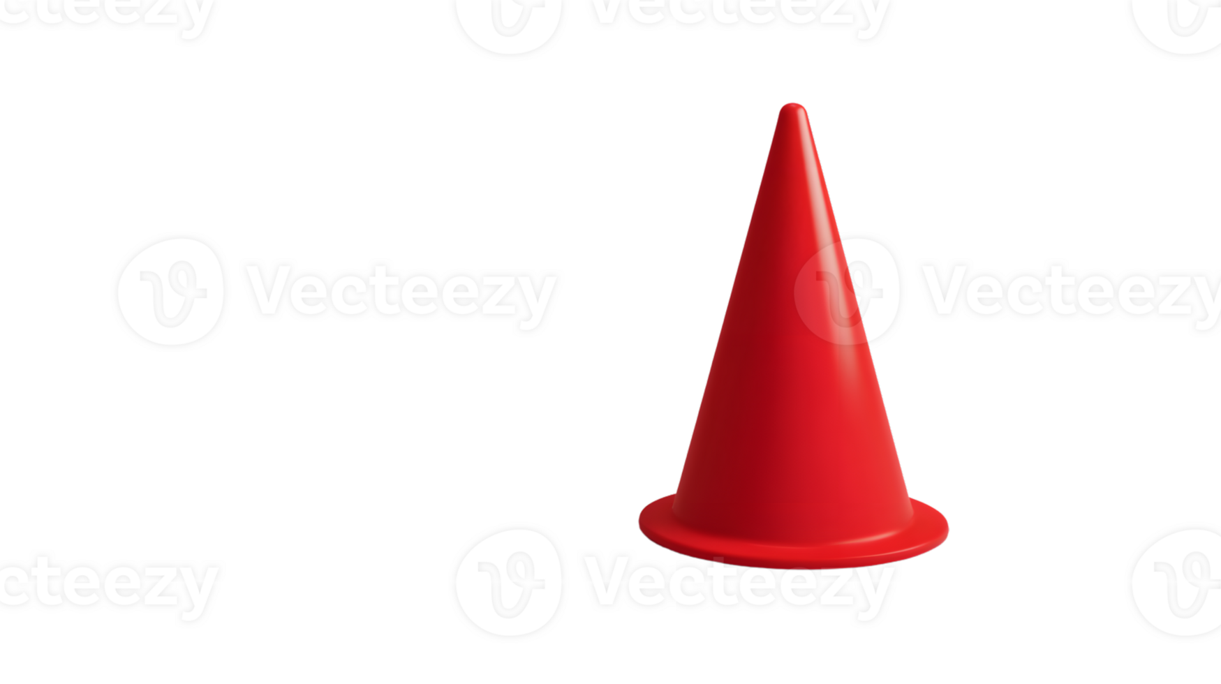 Red Traffic Cone Isolated on Black Background for Safety and Construction Projects png