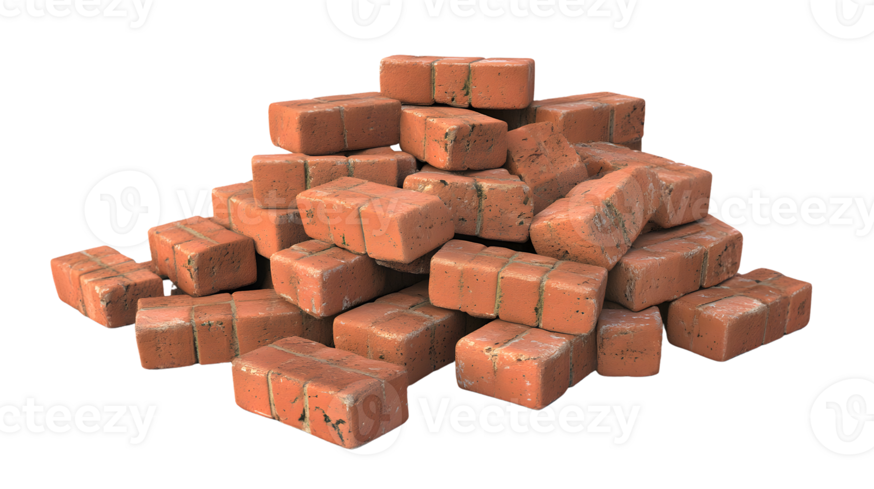 Pile of Red Bricks Construction Material Masonry Texture Building Blocks png