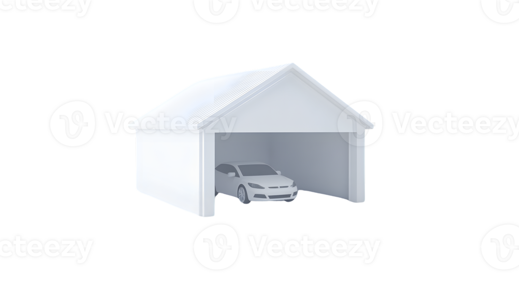 Secure Parking Solution Modern Garage with Vehicle Inside Illustration of Sheltered Car Stora png