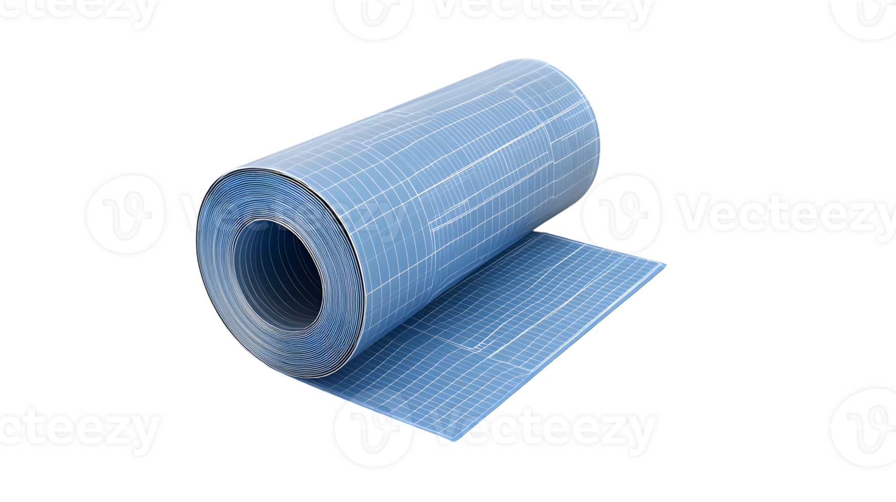 Rolled Blueprint Material with Grid Pattern Ideal for Design Engineering and Architectural C png