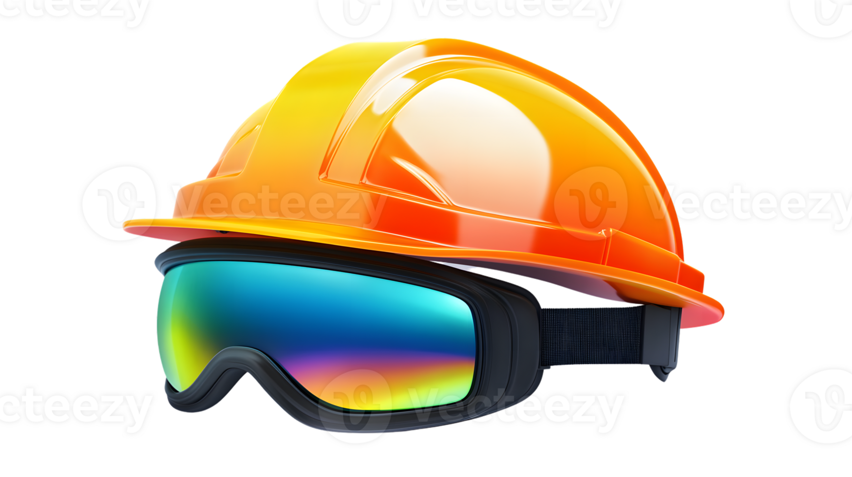 Safety Gear Protective Helmet and Goggles for Construction and Industrial Work png