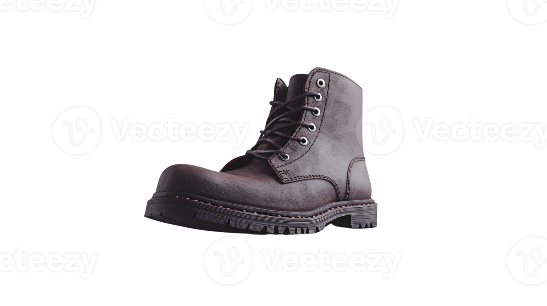 Sturdy Brown Leather Work Boot with LaceUp Design and Durable Sole for Industrial Use png