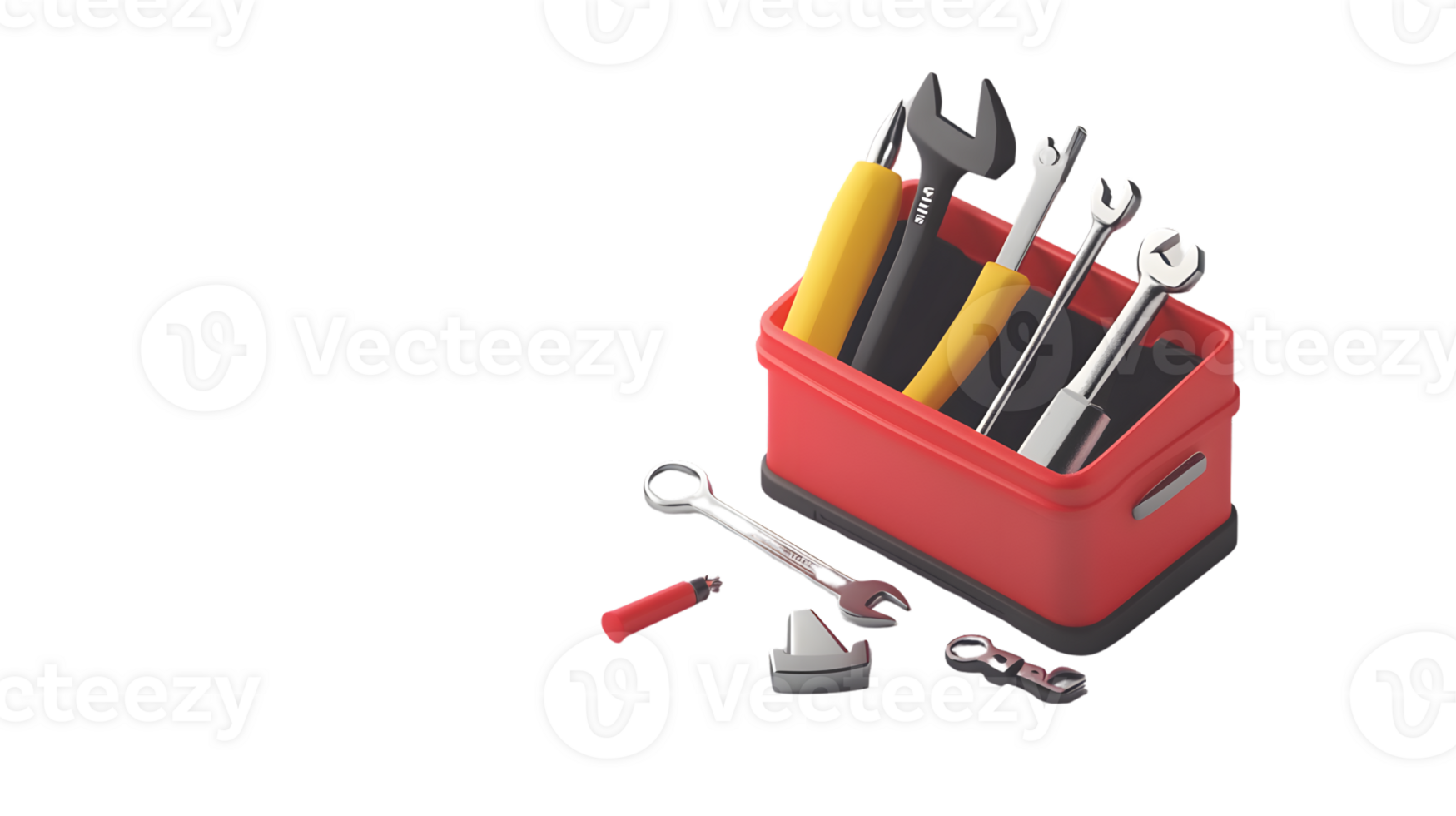 Toolbox with Assorted Hand Tools Wrenches Screwdrivers and More for DIY Projects and Repairs png