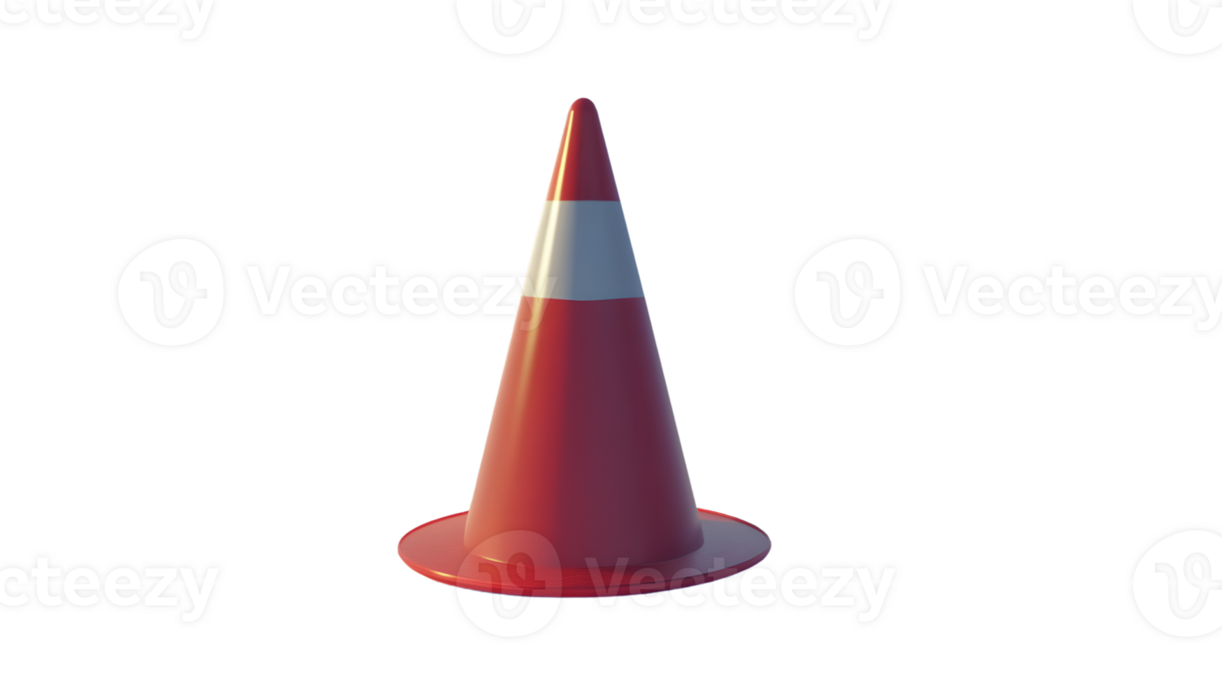Traffic Cone with Reflective Stripe on Black Background for Safety and Construction Use png