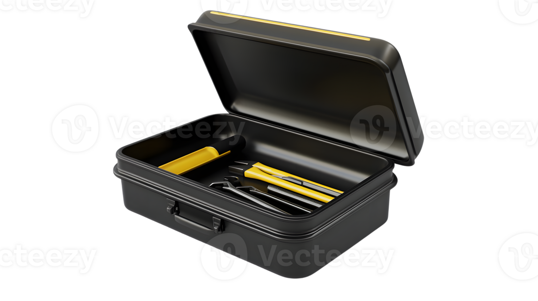 Toolbox with Essential Tools Opened for Easy Access and Organization png