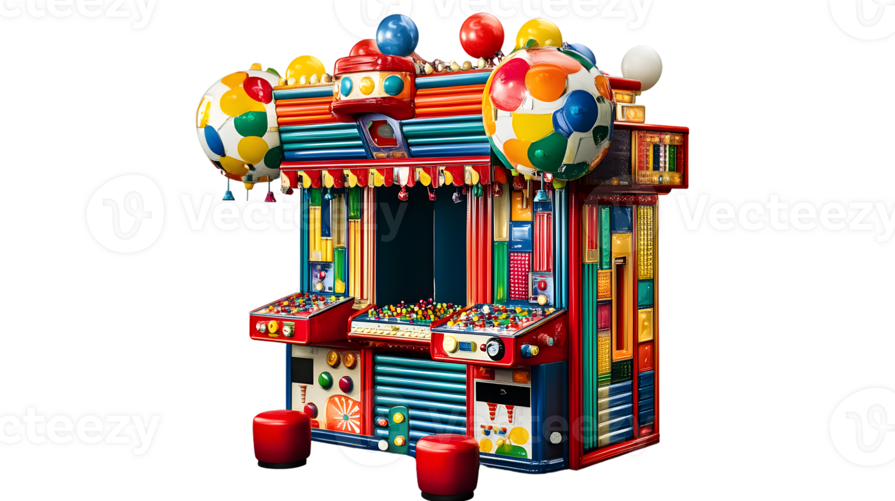 Vibrant Arcade Game Machine with Colorful Details and Playful Design for Entertainment Spaces png