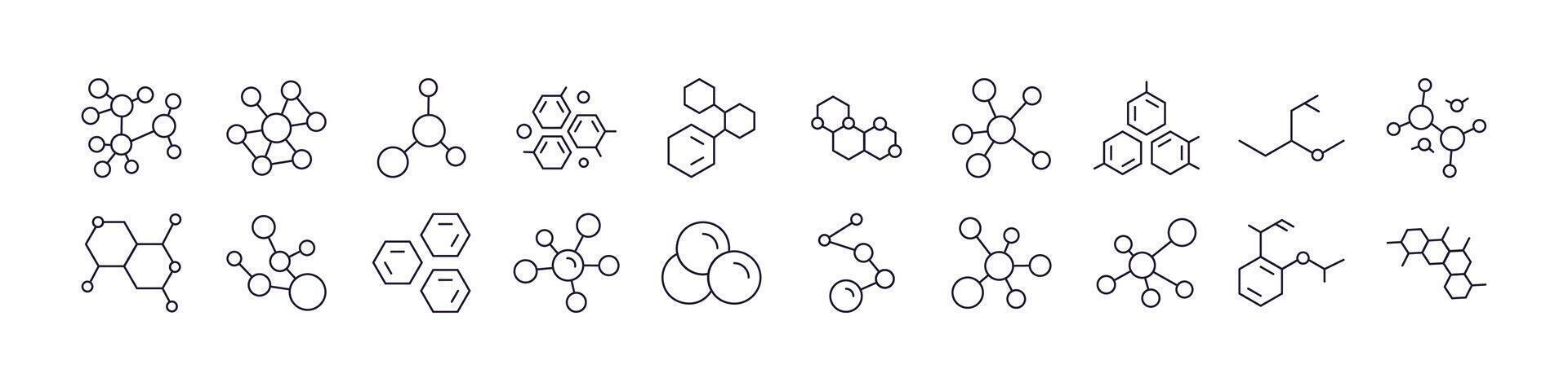Atom Pack of Thin Icons. Editable Stroke. Perfect for Web Sites, Books, Cards, Apps vector