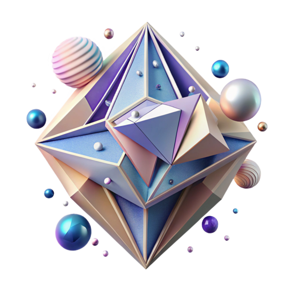 magnificent abstract Abstract Geometric Shape Isometric View Transparent Element detailed png