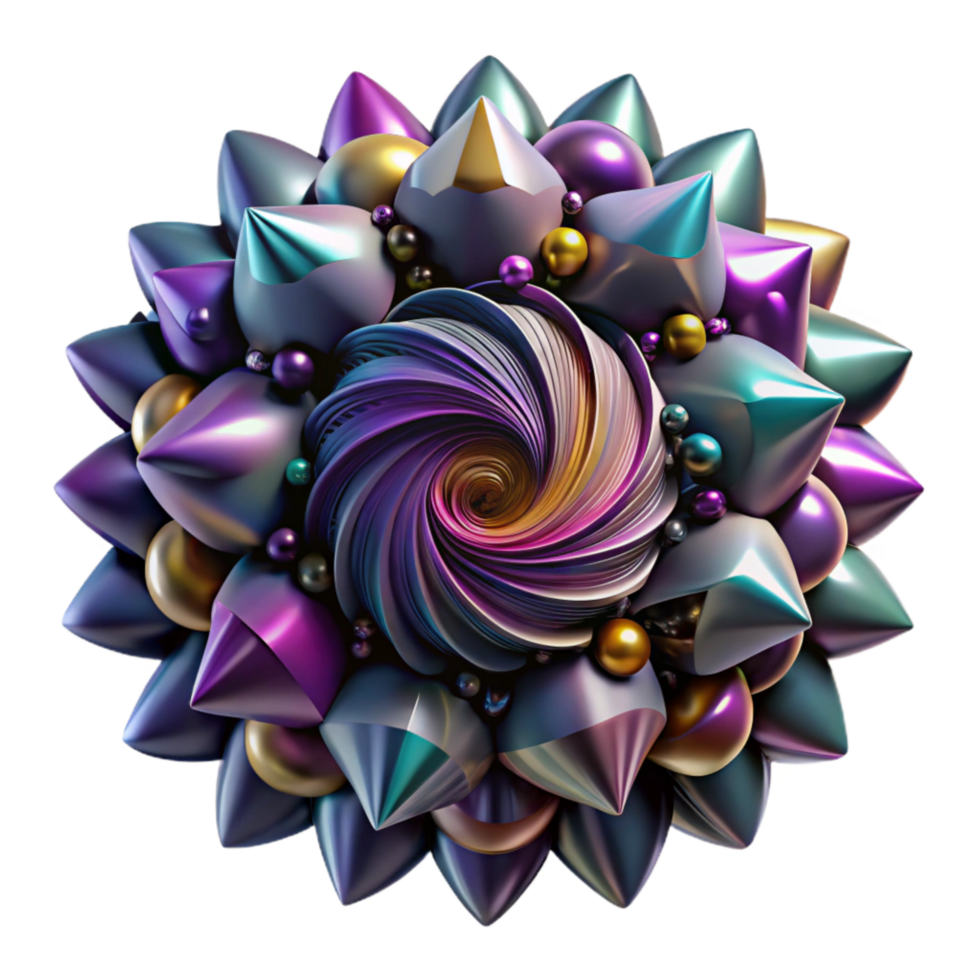 extraordinary abstract Abstract Fractal Pattern in Bright Colors Isolated Element high quality png