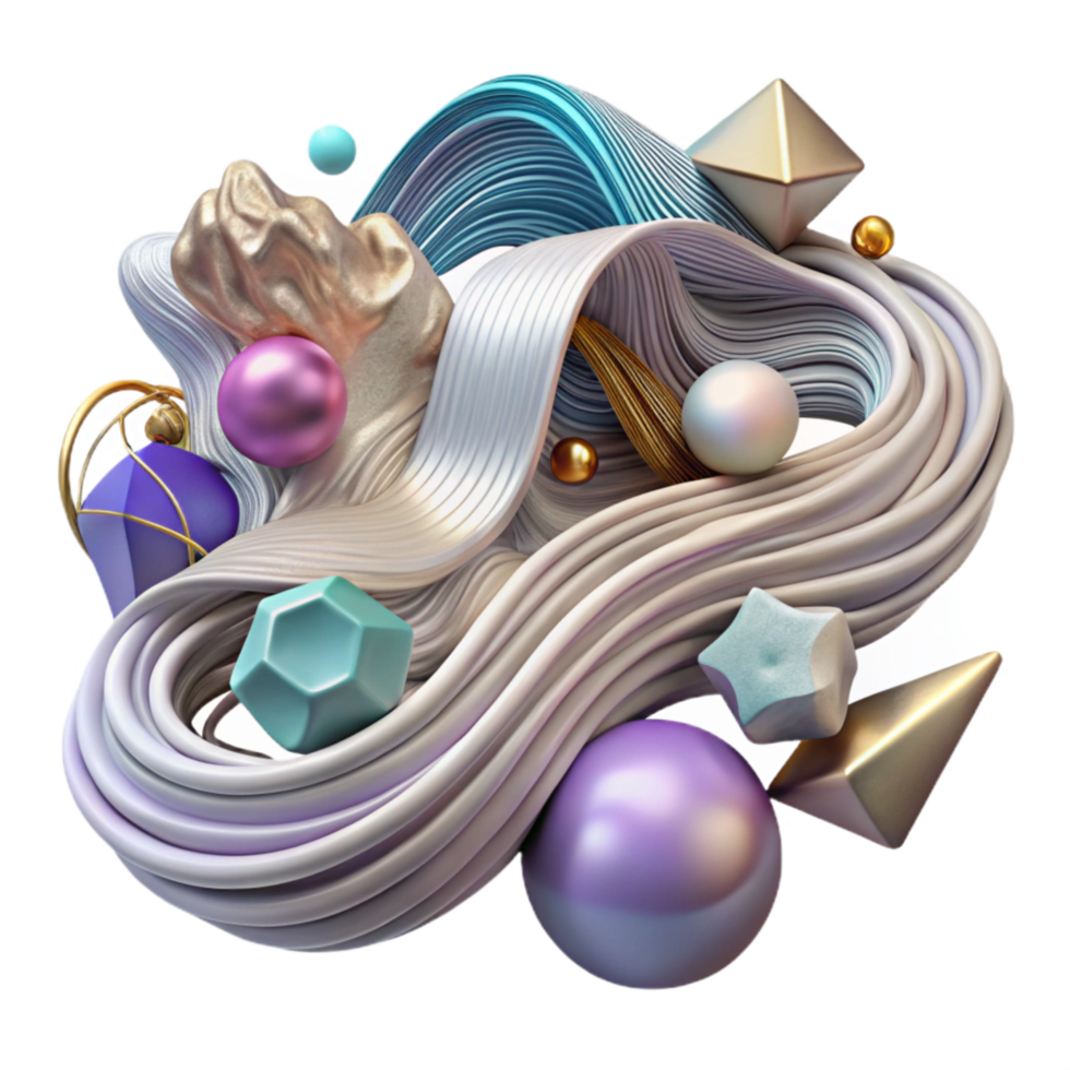 impressive artistic Abstract Flowing Lines Isolated on Transparent Background professional png