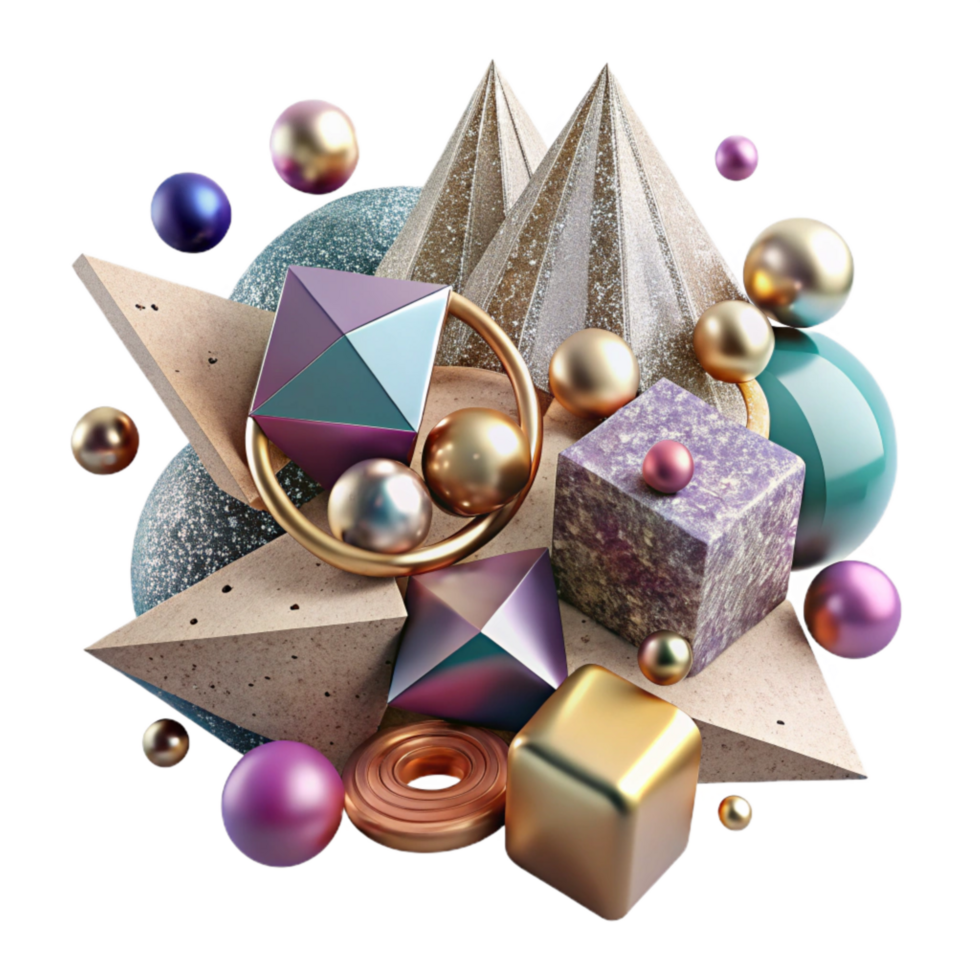 extraordinary classic Abstract Geometric Shapes in Disarray Cutout detailed png
