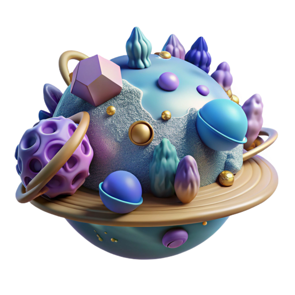 extraordinary classic Alien Planet Cutout with Imaginary Terrain original png