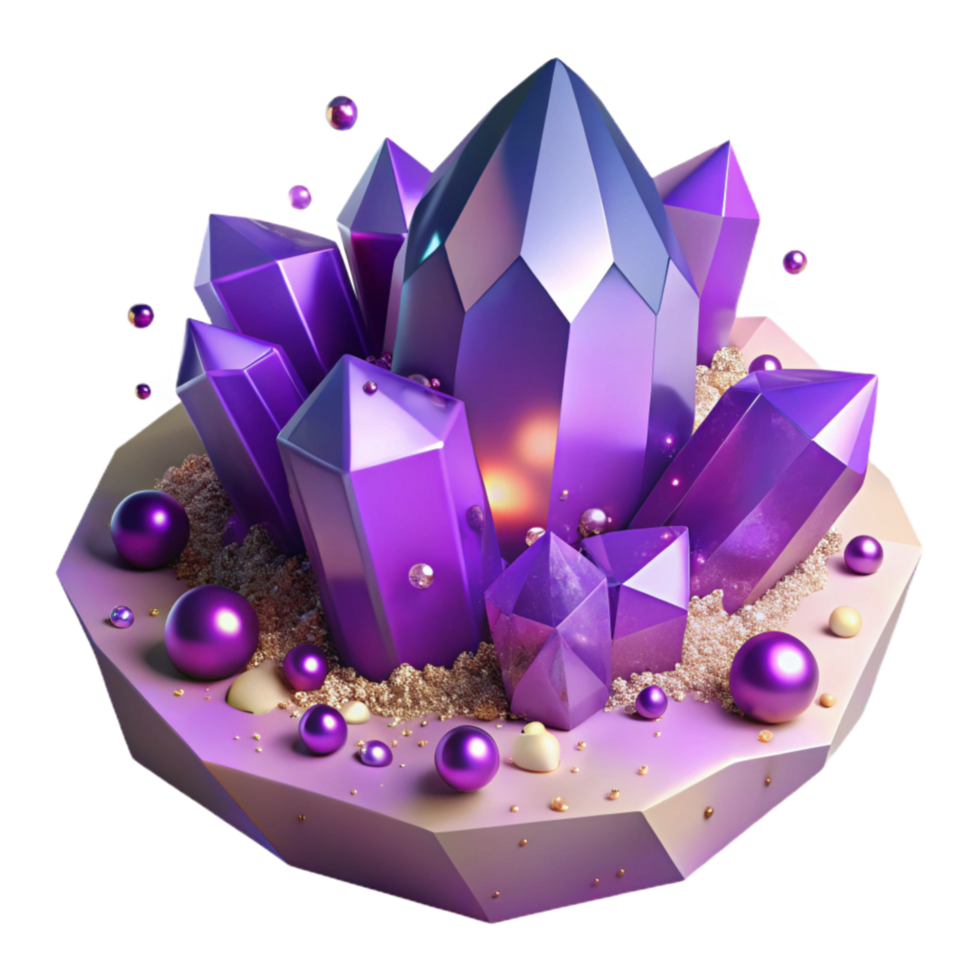 wonderful creative Amethyst Purple Crystal Geode with Sparkling Crystals Cutout exclusive png