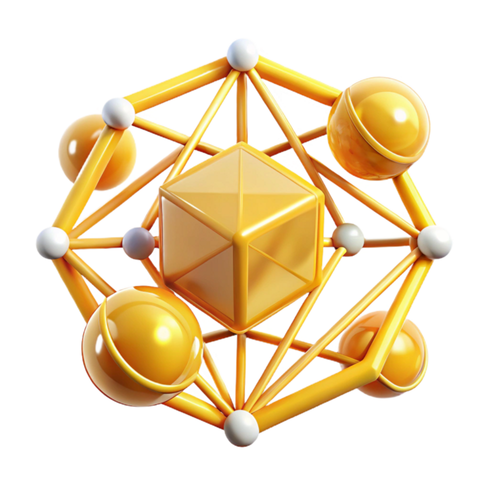 serene abstract Amber Yellow Network Diagram Cutout high quality png