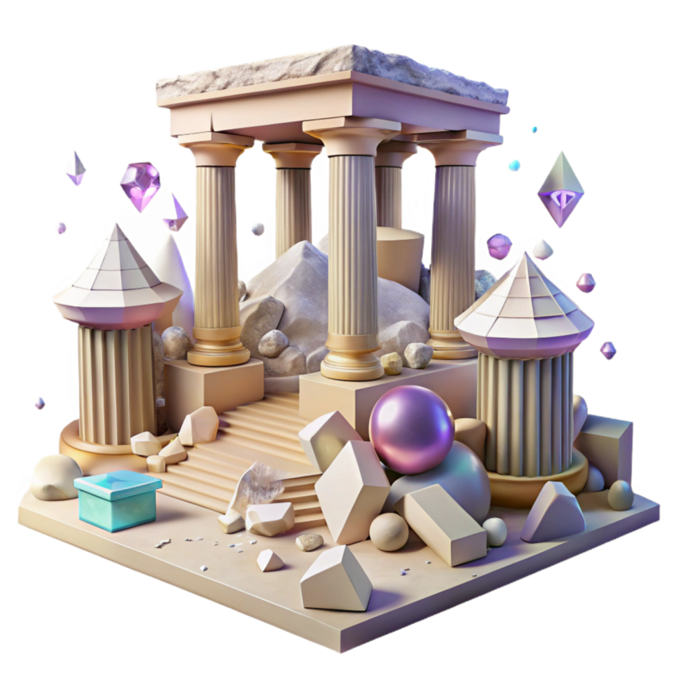 magnificent vintage Ancient Ruins in Parallel World Cutout Transparent Background high resolution png