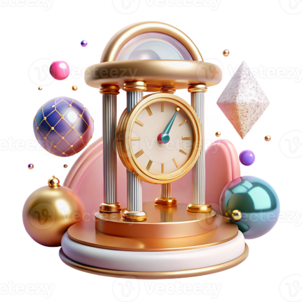 stunning modern Antique Clock Transparent Background with Roman Numerals exclusive png