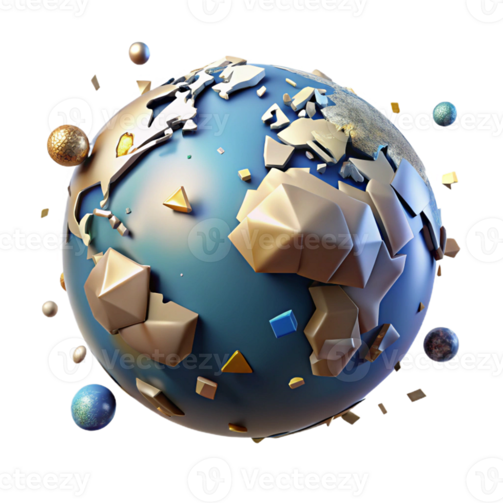 elegant classic Antique Globe Earth View Cutout Element high resolution png