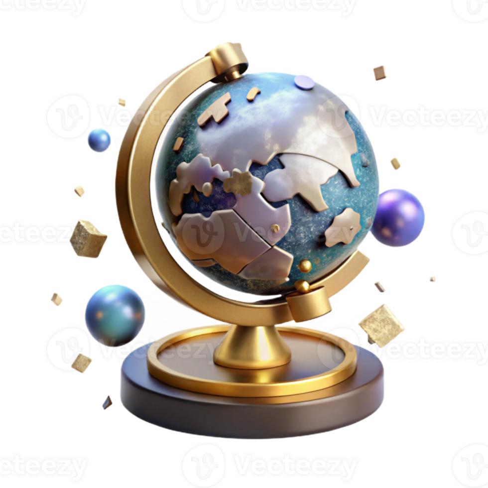 extraordinary contemporary Antique Globe Cutout with Detailed Cartography Isolated premium png