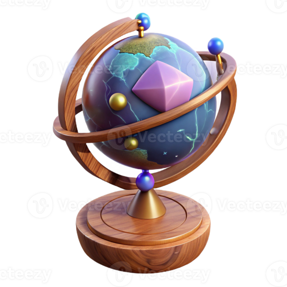 extraordinary vintage Antique Globe Stand Wooden Design Isolated high resolution png