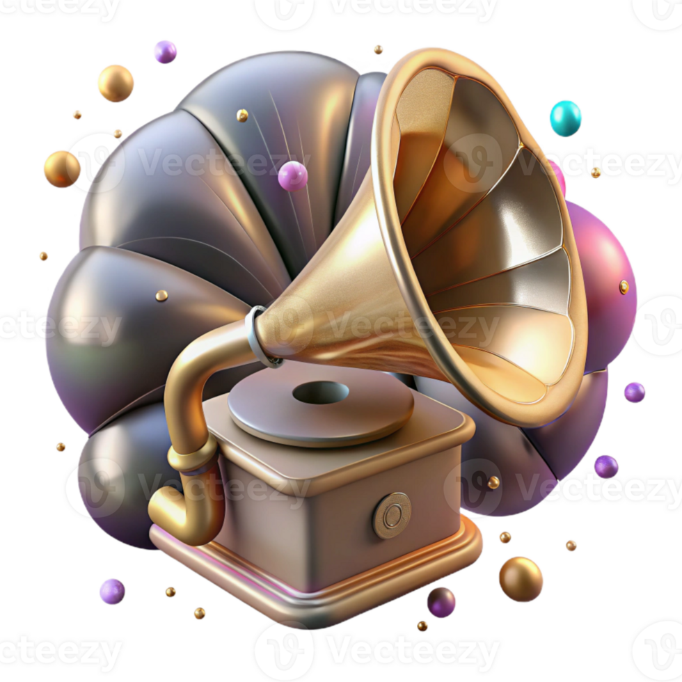 extraordinary rustic Antique Gramophone Horn Detail Isolated original png