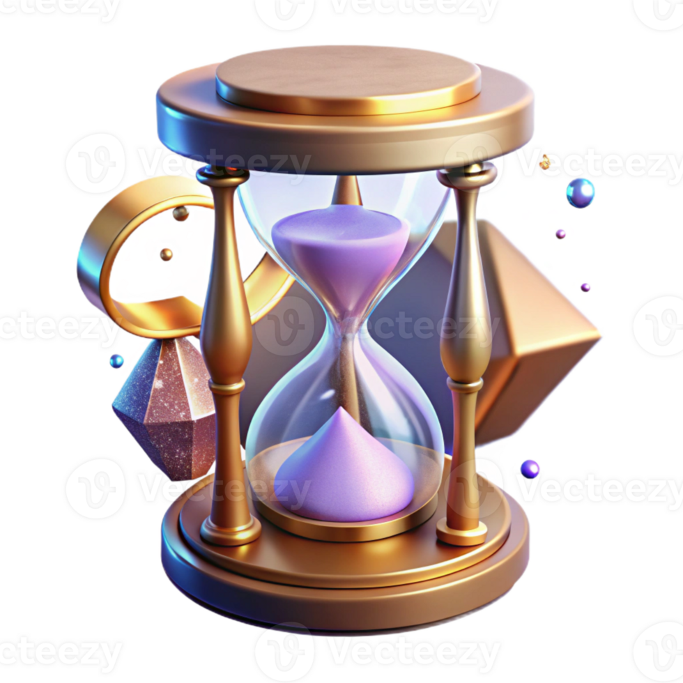 impressive creative Antique Hourglass Side View Isolated high resolution png