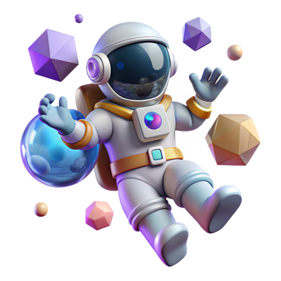 dramatic traditional Astronaut Floating in Space Element with Detailed Suit professional png