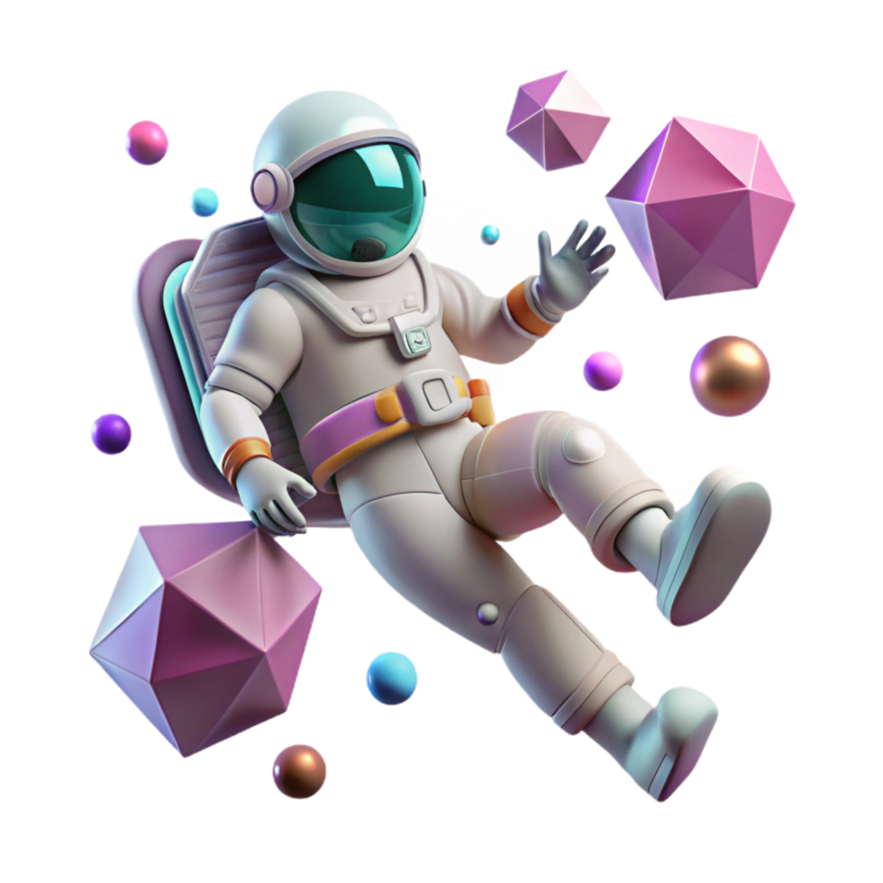 impressive abstract Astronaut Floating in Zero Gravity with Weightless Pose original png