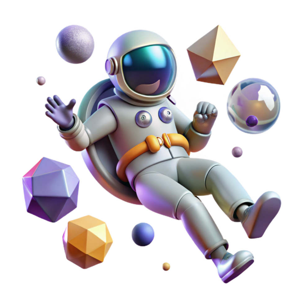 elegant vintage Astronaut Floating in Zero Gravity with Weightless Pose high quality png