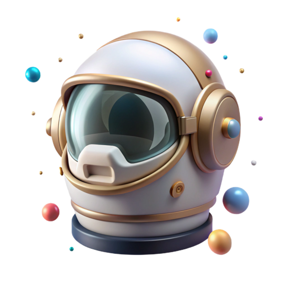 magnificent artistic Astronaut Helmet Cutout with Reflective Visor high resolution png