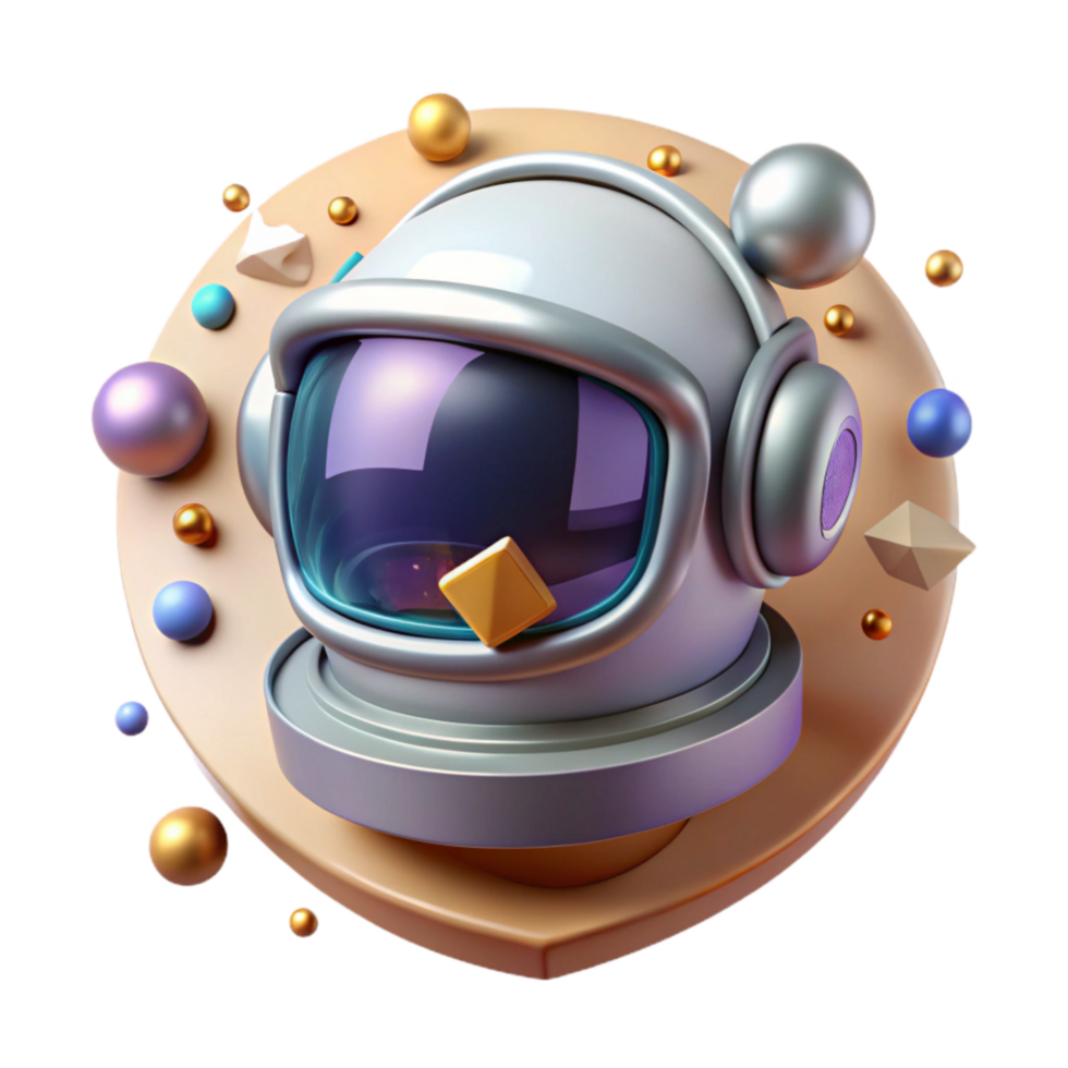 extraordinary minimalist Astronaut Helmet Isolated with Reflective Visor premium png