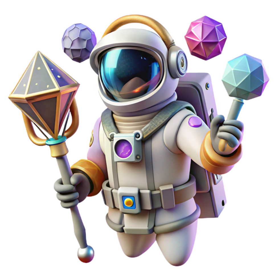 magnificent rustic Astronaut Holding a Tool with Detailed Suit professional png