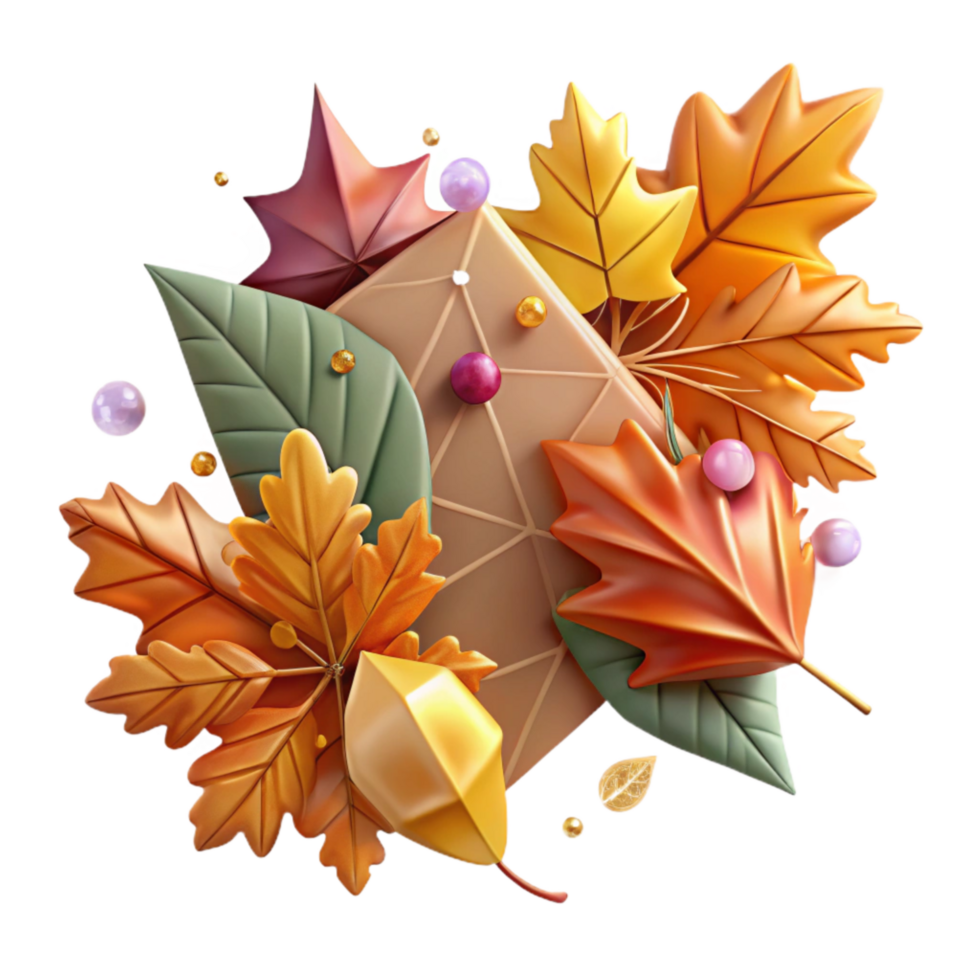 stunning traditional Autumn Leaves Border Corner Cutout genuine png