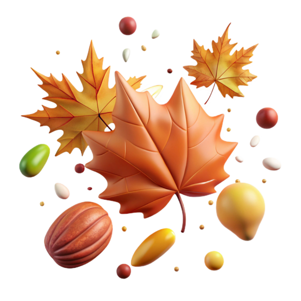 beautiful modern Autumn Leaves Falling Downward Cutout high quality png